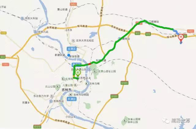 吉林市区到江密峰镇安山村的路线图片